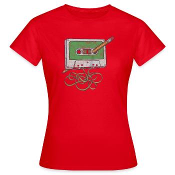 Cassettes Chaos Tape Art - T-shirt Femme - rouge - Devant - AI Model Female 172 dark (172cm)