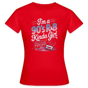 Je suis une fille R&B des années 90, un peu rétro - T-shirt Femme - rouge - Devant - AI Model Female 172 dark (172cm)