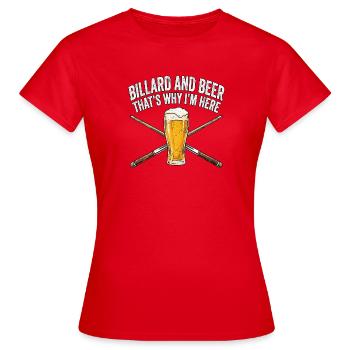 Billard Bier Bar - Frauen T-Shirt - Rot - Vorne - AI Model Female 172 dark (172cm)