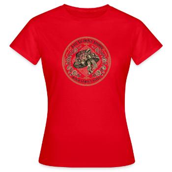 Rose à chapeau londonienne de la fin de l’époque victorienne - T-shirt Femme - rouge - Devant - AI Model Female 172 dark (172cm)
