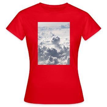 Clouds Dreaming Above the Sky - Women's T-Shirt - red - Front - AI Model Female 172 dark (172cm)