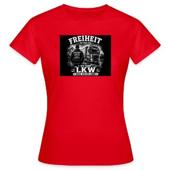 Freiheit auf Rädern: LKW-Liebe - Frauen T-Shirt - Rot - Vorne - AI Model Female 172 dark (172cm)