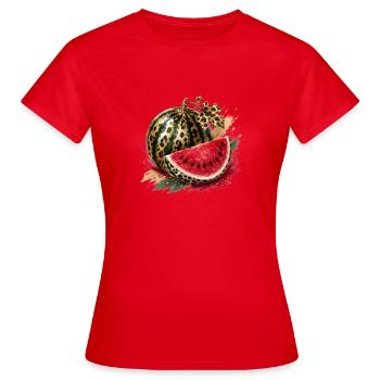 Leopard Glam Wassermelone - Frauen T-Shirt - Rot - Vorne - AI Model Female 172 dark (172cm)