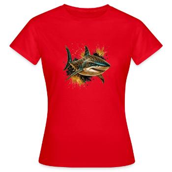 Requin glam léopard - T-shirt Femme - rouge - Devant - AI Model Female 172 dark (172cm)