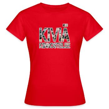 The stones are interested in - Women's T-Shirt - red - Front - AI Model Female 172 dark (172cm)