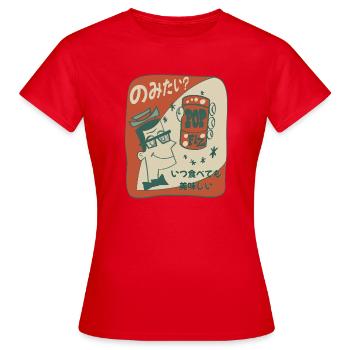 Retro Japan Pop-Fizz Cartoon - Frauen T-Shirt - Rot - Vorne - AI Model Female 172 dark (172cm)