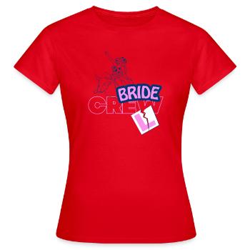 Bride Crew Rodeo Tee - Frauen T-Shirt - Rot - Vorne - AI Model Female 172 dark (172cm)