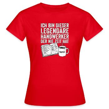 Lustiges Handwerker Design - Frauen T-Shirt - Rot - Vorne - AI Model Female 172 dark (172cm)