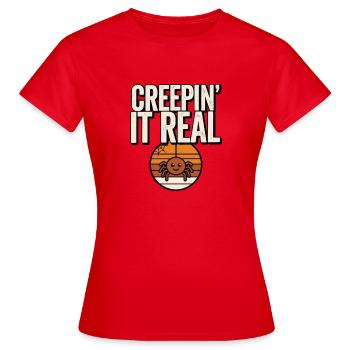 Niedliche Halloween-Spinne – Creepin' It Real - Frauen T-Shirt - Rot - Vorne - AI Model Female 172 dark (172cm)