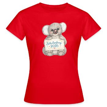 Koala Schulanfang 2026 - Frauen T-Shirt - Rot - Vorne - AI Model Female 172 dark (172cm)