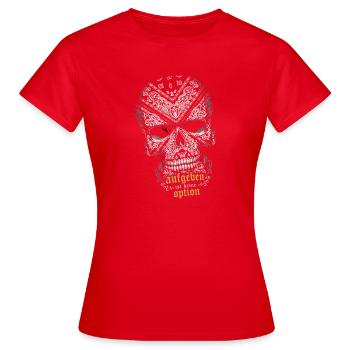 Ornament-Totenkopf: Keine Option - Frauen T-Shirt - Rot - Vorne - AI Model Female 172 dark (172cm)