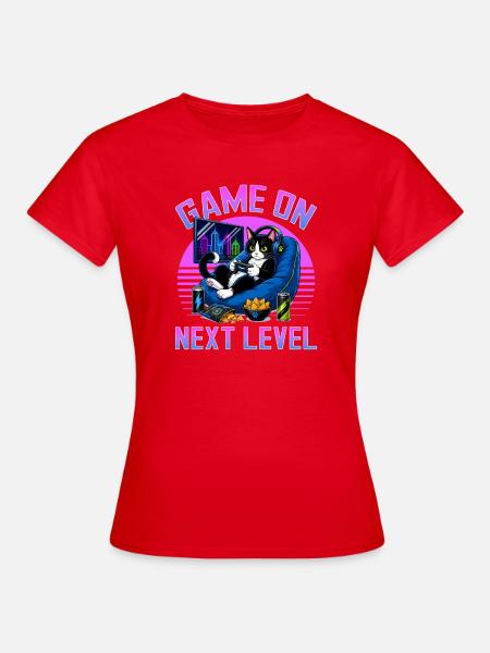 Gamer Gaming Cat Video Game - Frauen T-Shirt - Rot