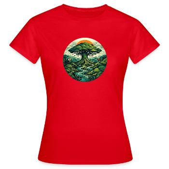 Traum vom Amazonas - Frauen T-Shirt - Rot - Vorne - AI Model Female 172 dark (172cm)