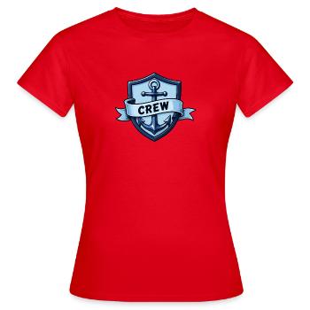 Crew Emblem Anker Schild - Frauen T-Shirt - Rot - Vorne - AI Model Female 172 dark (172cm)