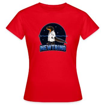 NEWTRINO – Witziger Physikwissenschaftler Newt - Frauen T-Shirt - Rot - Vorne - AI Model Female 172 dark (172cm)