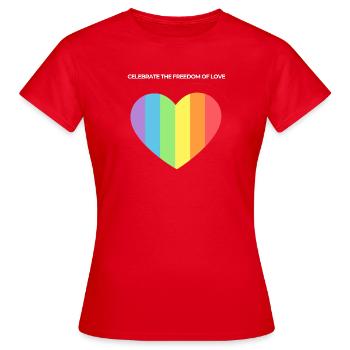 Herz der Pride: Freiheit der Liebe - Frauen T-Shirt - Rot - Vorne - AI Model Female 172 dark (172cm)
