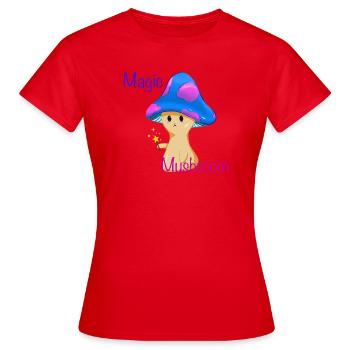 Magic Mushroom with Magic Wand - Women's T-Shirt - red - Front - AI Model Female 172 dark (172cm)