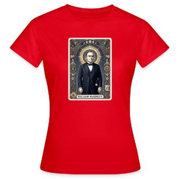 William McKinley Tarotkarte - Frauen T-Shirt - Rot - Vorne - AI Model Female 172 dark (172cm)