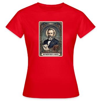Rutherford B. Hayes Tarotkarte - Frauen T-Shirt - Rot - Vorne - AI Model Female 172 dark (172cm)