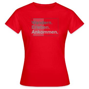 Wandern erleben - Frauen T-Shirt - Rot - Vorne - AI Model Female 172 dark (172cm)