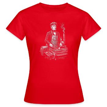 James K. Polk beim BBQ Grillen - Frauen T-Shirt - Rot - Vorne - AI Model Female 172 dark (172cm)
