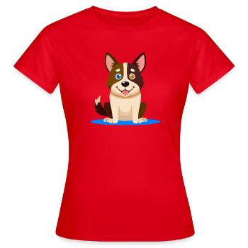Kleiner bunter Hund (Comic) - Frauen T-Shirt - Rot - Vorne - AI Model Female 172 dark (172cm)