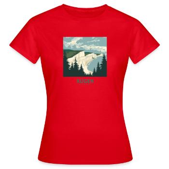 Rügen Germany | Vintage Coastal Poster - Frauen T-Shirt - Rot - Vorne - AI Model Female 172 dark (172cm)