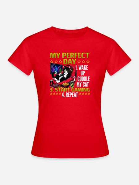Gamer Gaming Cat Video Game - Frauen T-Shirt - Rot