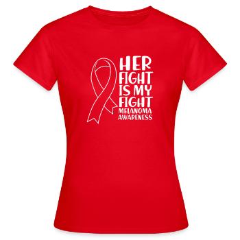 Hautkrebs Melanom - Frauen T-Shirt - Rot - Vorne - AI Model Female 172 dark (172cm)