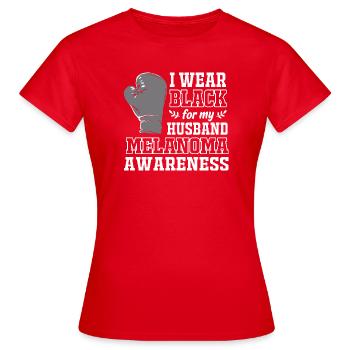 Hautkrebs Melanom - Frauen T-Shirt - Rot - Vorne - AI Model Female 172 dark (172cm)