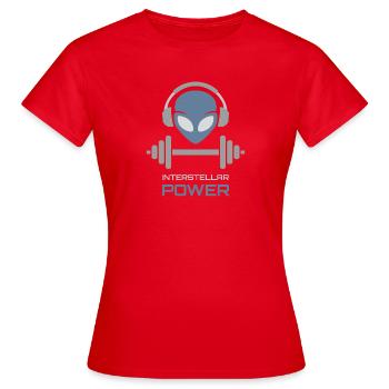 Powerlifting Alien Fitness Gym - Frauen T-Shirt - Rot - Vorne - AI Model Female 172 dark (172cm)