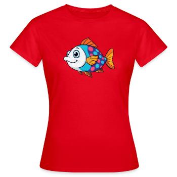Bunter Tropischer Fisch - Frauen T-Shirt - Rot - Vorne - AI Model Female 172 dark (172cm)