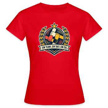 Ein Team Ein Takt Ein Ziel Mannschaft Teamgeist - Frauen T-Shirt - Rot - Vorne - AI Model Female 172 dark (172cm)