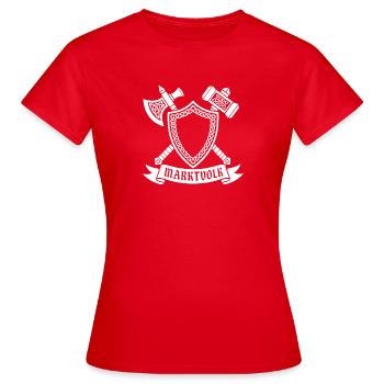Marktvolk – Mittelaltermarkt Wappen Wikinger Vekto - Frauen T-Shirt - Rot - Vorne - AI Model Female 172 dark (172cm)