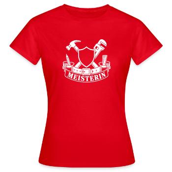Meisterin – Handwerkerin Handwerk Wappen Vektor - Frauen T-Shirt - Rot - Vorne - AI Model Female 172 dark (172cm)
