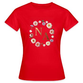 Couronne de fleurs dorées de l’Amérique du Nord - T-shirt Femme - rouge - Devant - AI Model Female 172 dark (172cm)