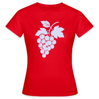 Trauben-Silhouette im Flieder - Frauen T-Shirt - Rot - Vorne - AI Model Female 172 dark (172cm)