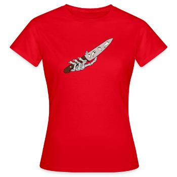 Geisterklingen mit Hand - Frauen T-Shirt - Rot - Vorne - AI Model Female 172 dark (172cm)