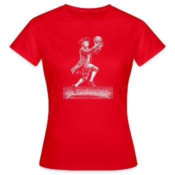 John Adams Basketball - Frauen T-Shirt - Rot - Vorne - AI Model Female 172 dark (172cm)