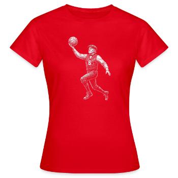 John Quincy Adams Basketball - Frauen T-Shirt - Rot - Vorne - AI Model Female 172 dark (172cm)