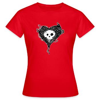 Heart Skull Punk - Women's T-Shirt - red - Front - AI Model Female 172 dark (172cm)
