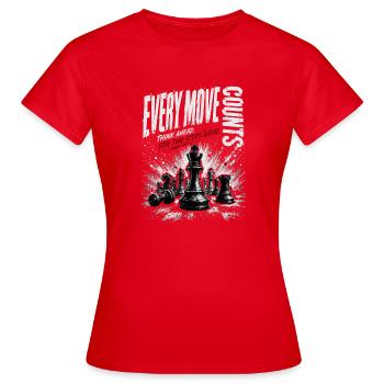 Jede Bewegung Zählt: Schach Grunge - Frauen T-Shirt - Rot - Vorne - AI Model Female 172 dark (172cm)
