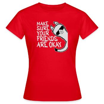Make Sure Your Friends Are Okay Lama Sonnenbrille - Frauen T-Shirt - Rot - Vorne - AI Model Female 172 dark (172cm)
