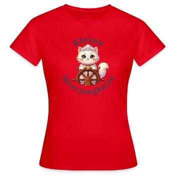 Kleine Meerjungkatze - Baby Katze - Frauen T-Shirt - Rot - Vorne - AI Model Female 172 dark (172cm)