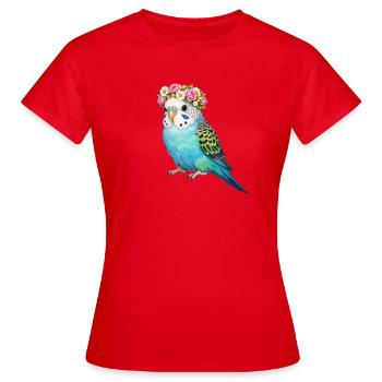 Wellensittich - Frauen T-Shirt - Rot - Vorne - AI Model Female 172 dark (172cm)