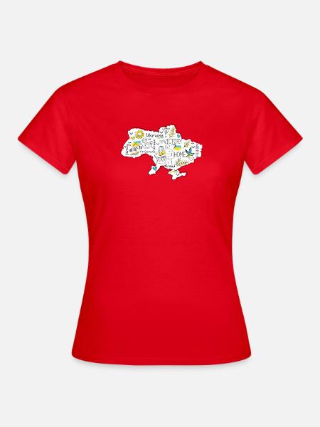 Ukraine Victory Doodle-Karte - Frauen T-Shirt - Rot