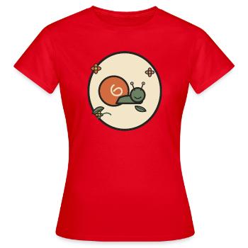 Escargot doux dans le cercle de fleurs - T-shirt Femme - rouge - Devant - AI Model Female 172 dark (172cm)