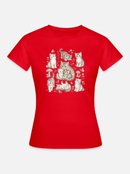 Kitten Nature - Frauen T-Shirt - Rot