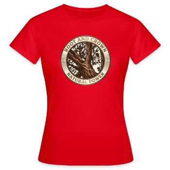 Wurzel und Krone: Natürliche Stärke - Frauen T-Shirt - Rot - Vorne - AI Model Female 172 dark (172cm)