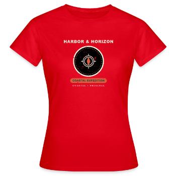 Harbor Horizon - Frauen T-Shirt - Rot - Vorne - AI Model Female 172 dark (172cm)